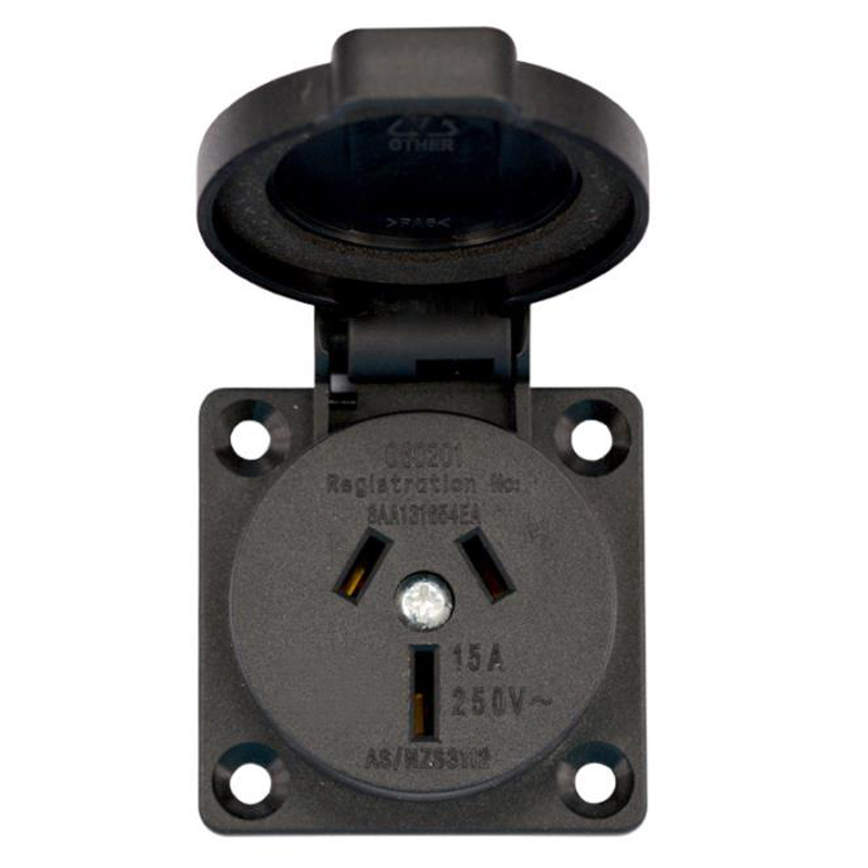 Outdoor Power Receptacle - 2 قطعة أسود 10A 15A أستراليا