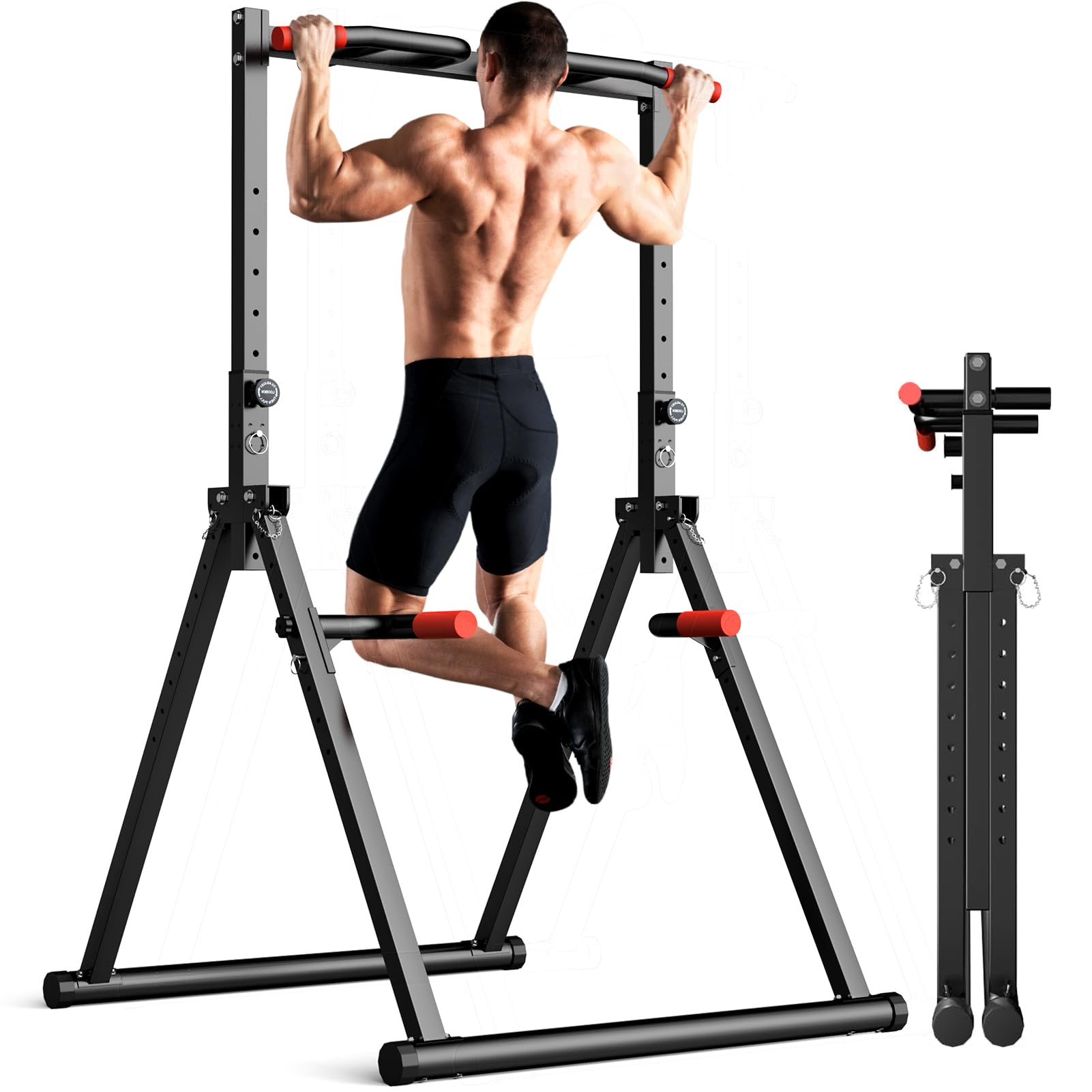 Outdoor Power Tower Pull Up Bar - برج طاقة قابل للطي، قضيب سحب
