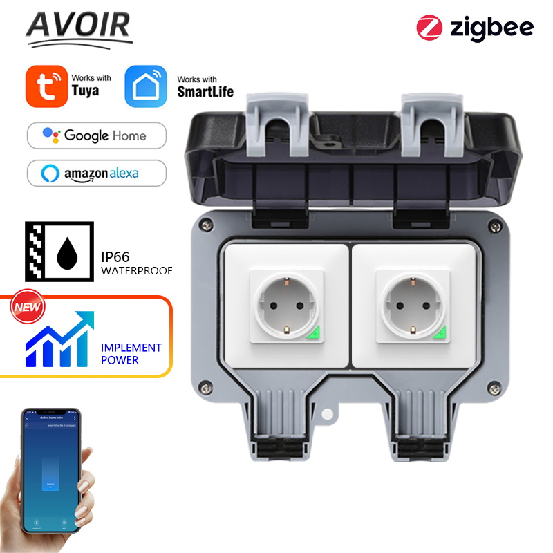 Outdoor Power Usa - Avoir Tuya Zigbee المقابس الكهربائية IP66