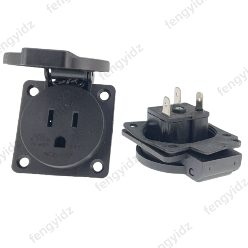 أسود 125 فولت 15A 20A IP44 CE  - مراجعة Outdoor Power Receptacle وسعره