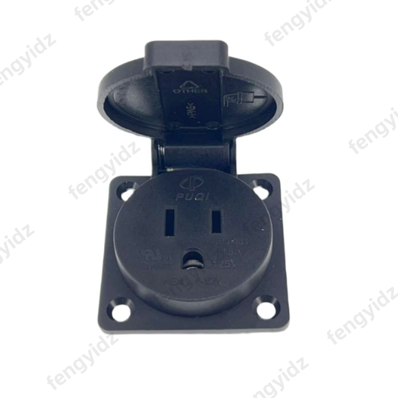 أسود 125 فولت 15A 20A IP44 CE  - مراجعة Outdoor Power Receptacle وسعره
