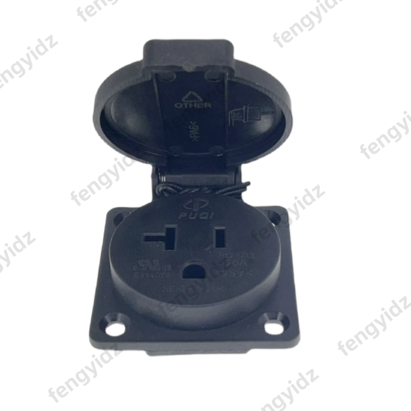 أسود 125 فولت 15A 20A IP44 CE  - مراجعة Outdoor Power Receptacle وسعره