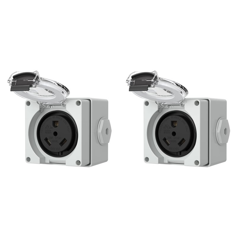 2X 30Amp صندوق منافذ الطاقة، 1 - مراجعة Outdoor Power Receptacle وسعره
