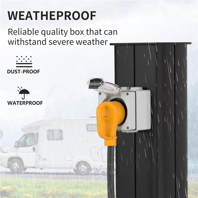 2X 30Amp صندوق منافذ الطاقة، 1 - مراجعة Outdoor Power Receptacle وسعره