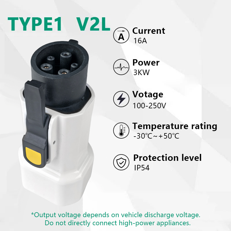 محول تفريغ EVqiaoyi Type1 V2L  - مراجعة Outdoor Power Adapter وسعره