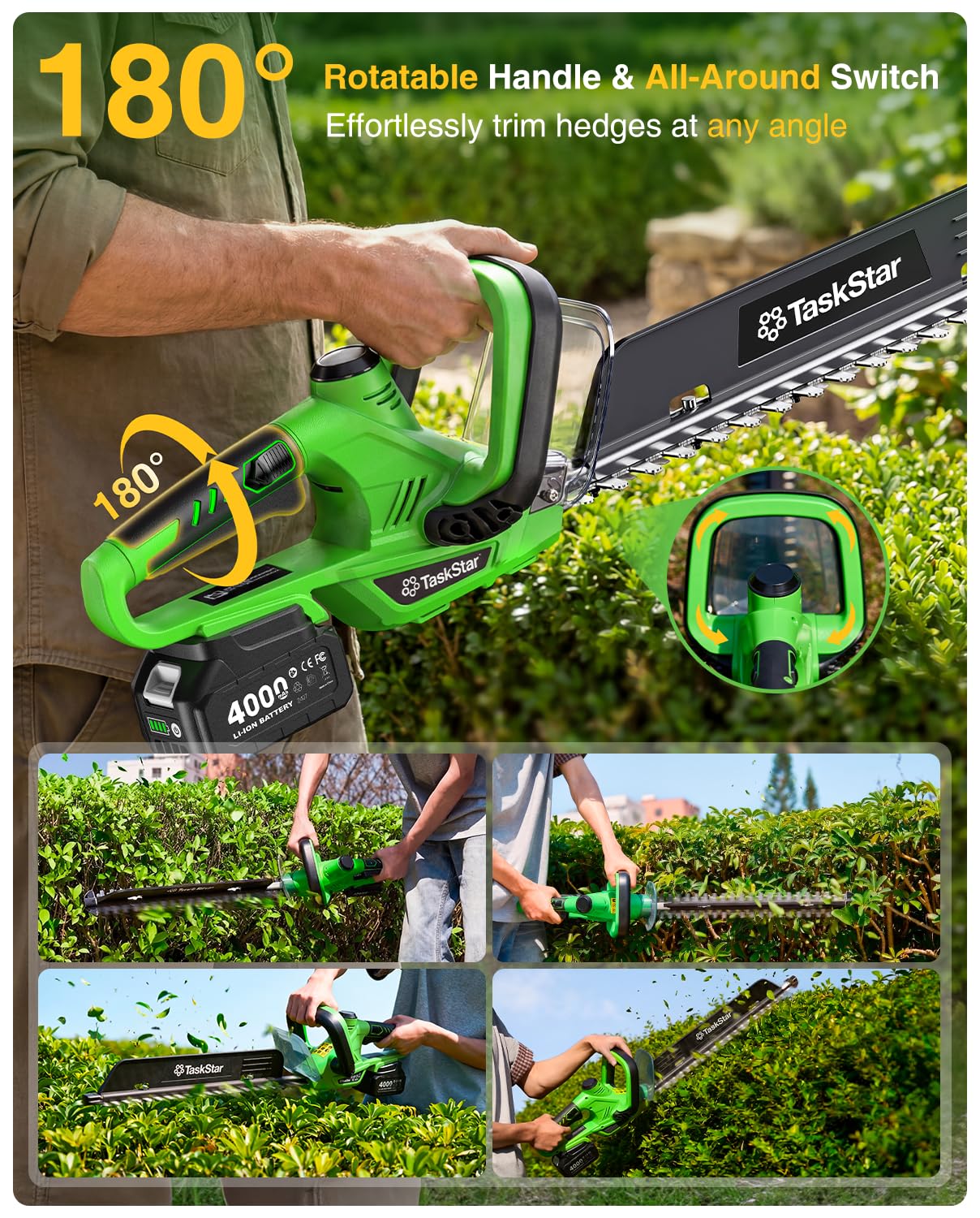 مقص سياج كهربائي تاسك ستار 22  - مراجعة Hedge Trimmer Cordless وسعره