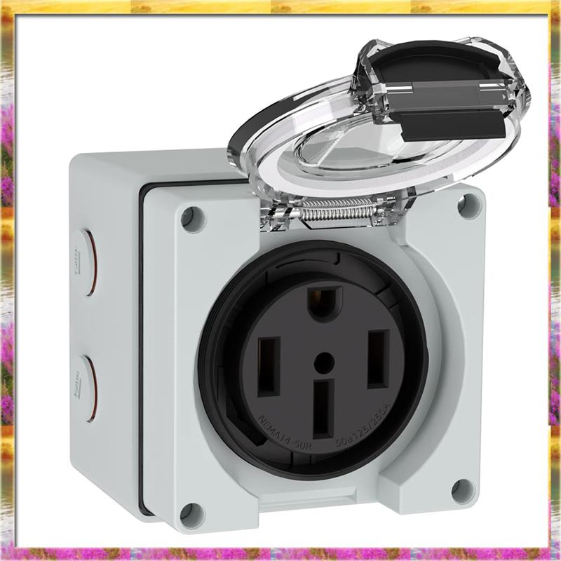 AA46 HOT-50Amp صندوق مخرج طاقة - مراجعة Outdoor Power Receptacle وسعره